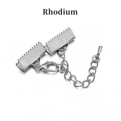 Ribbon Leather Cord End Clasps Set