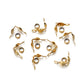 Gold Plated Stainless Steel Connector Clasp Crimp Ends, 50pcs