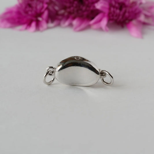 925 Sterling Silver Pea-Shaped Security Clasp for Jewelry