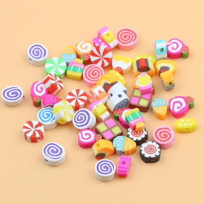 50pcs Ice Cream Polymer Clay Beads DIY Kit