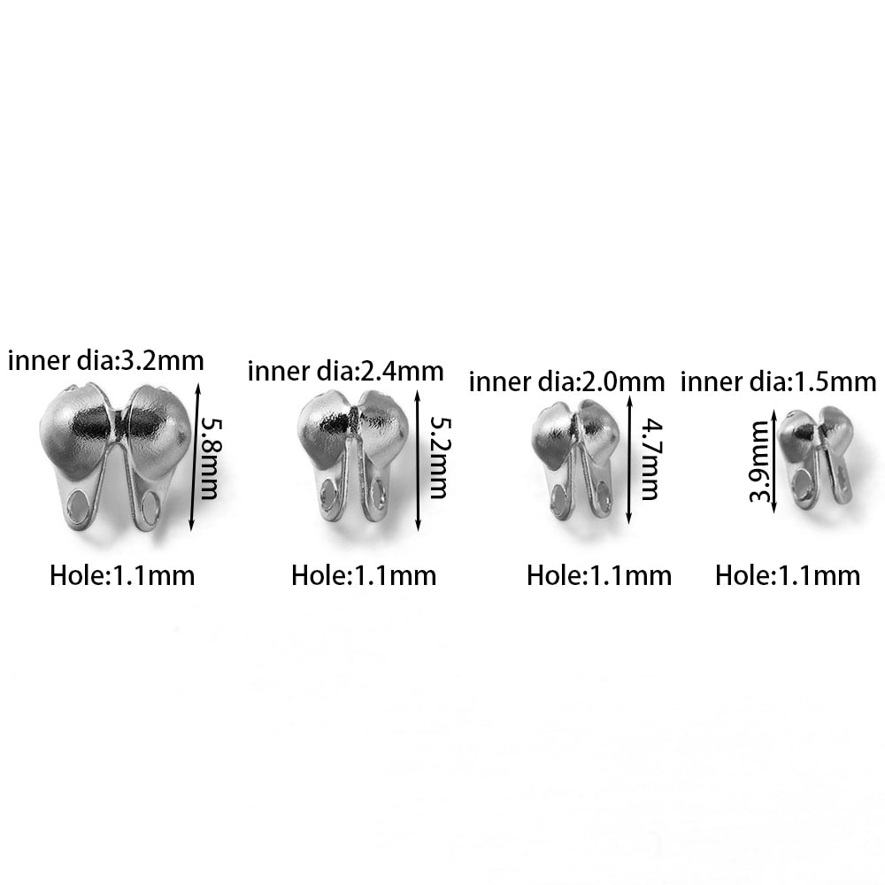 Fermoirs à chaîne à billes en acier inoxydable, 50 pièces