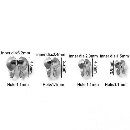 Fermoirs à chaîne à billes en acier inoxydable, 50 pièces