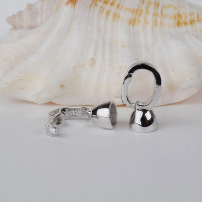 Massiver 925er Sterlingsilber-Halskettenverschluss für Perlenschmuck