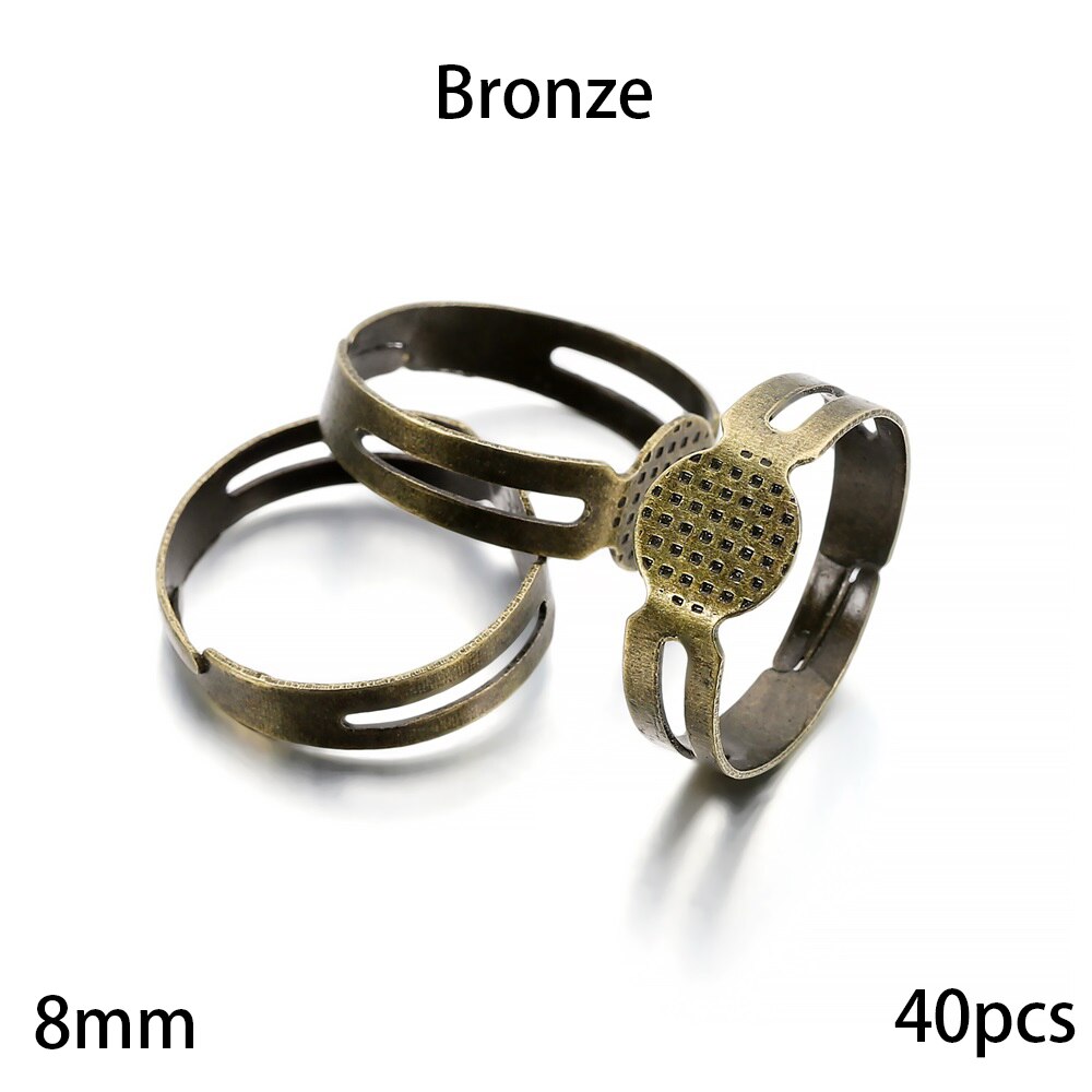 20-40Pcs 7-10mm Metal Adjustable Rings