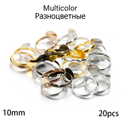 20-40Pcs 7-10mm Metal Adjustable Rings