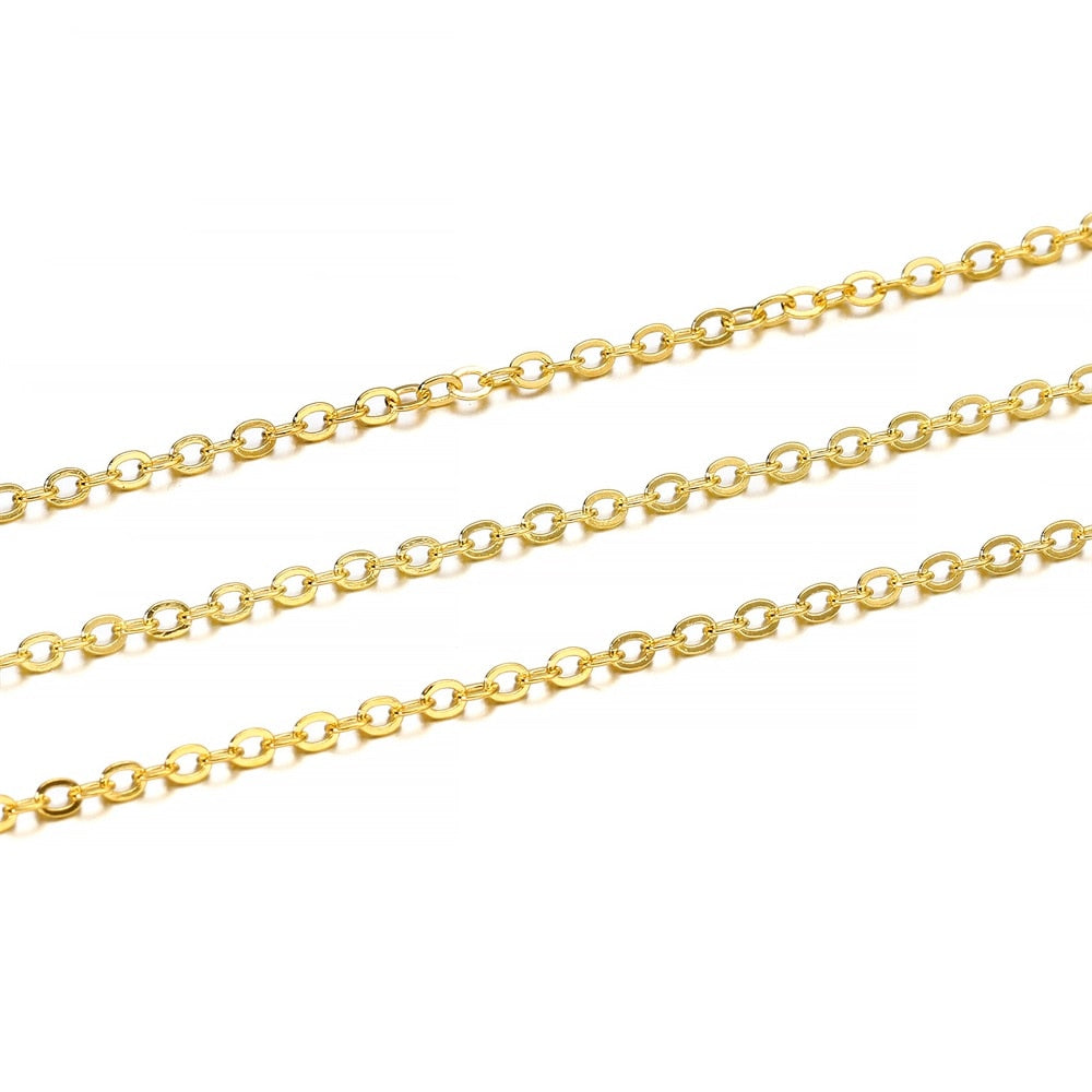 Long Necklace Chains, Brass - 10m lot