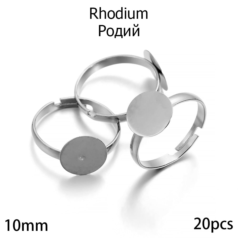 20-40Pcs 7-10mm Metal Adjustable Rings