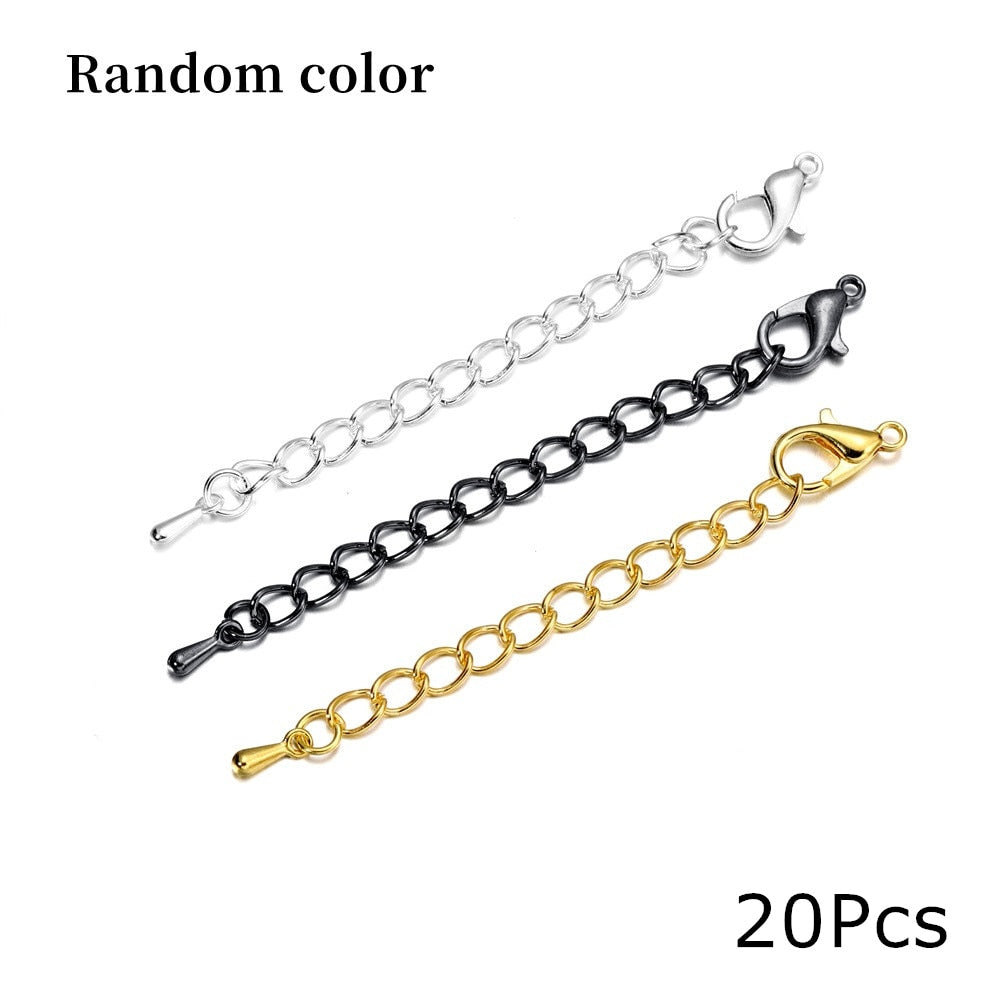 50 70mm Tone Extension Tail Chain Lobster Clasps Connector, 10-20pcs lot