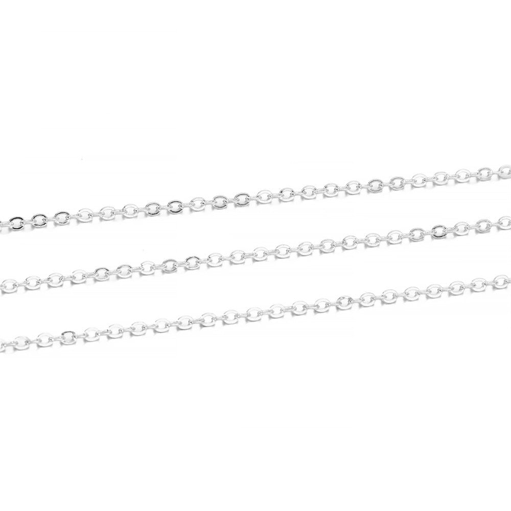 Chaîne de collier à maillons ovales de 1,5 à 2 mm, lot de 5 m