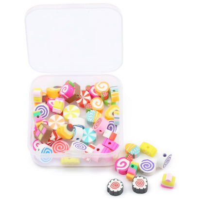 50pcs Ice Cream Polymer Clay Beads DIY Kit