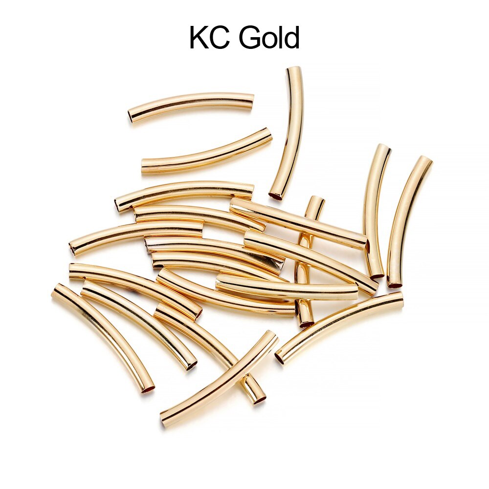 Stripe Copper Curve Tube Spacer Beads 25-30mm, 50-100pcs