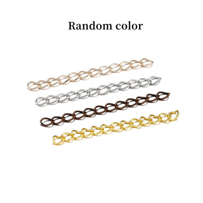 Chaîne d'extension de collier colorée de 5 cm, lot de 30 à 100 pièces