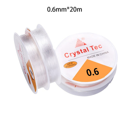 Transparent Crystal Elastic Stretch Cord, 20-100 Meter