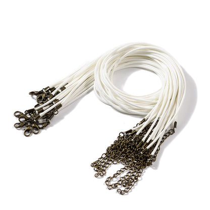 1.5 2mm Leather Adjustable Braided Rope with Lobster Clasp, 10Pcs