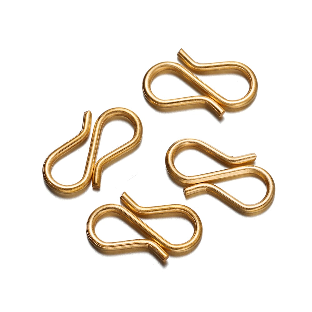 Fermoirs d'extrémité dorés en forme de S, 20 pièces