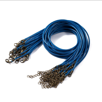 1.5 2mm Leather Adjustable Braided Rope with Lobster Clasp, 10Pcs