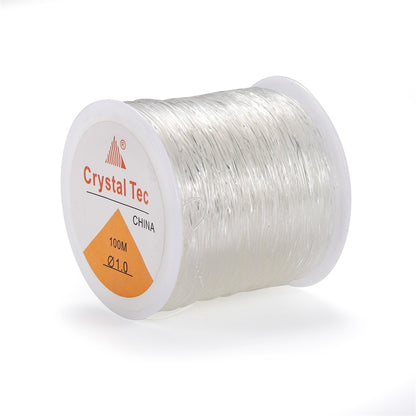 Transparent Crystal Elastic Stretch Cord, 20-100 Meter