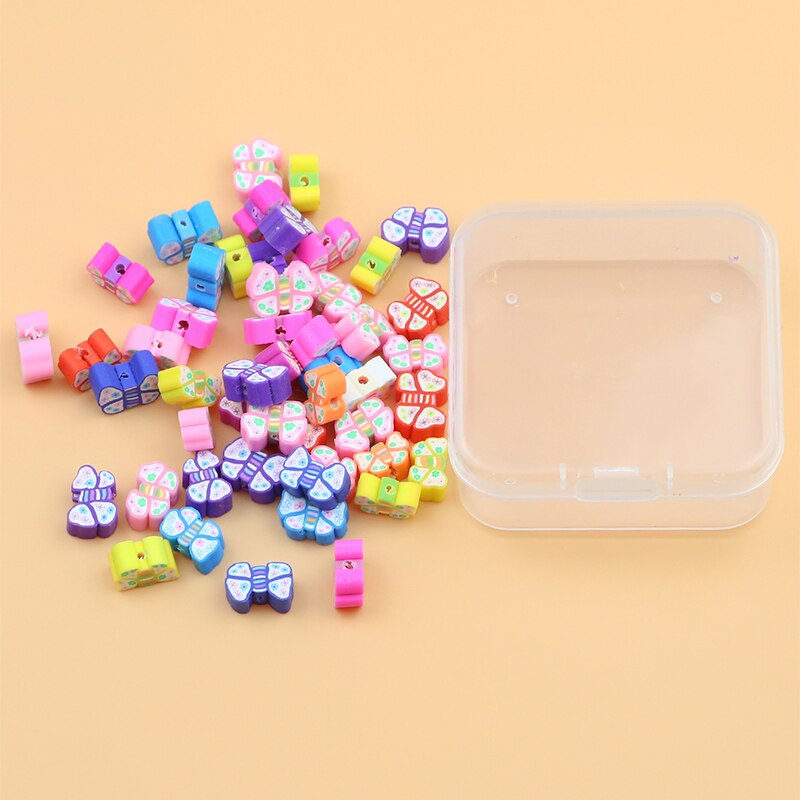 50 Stück Schmetterling Polymer Clay Perlen DIY Kit