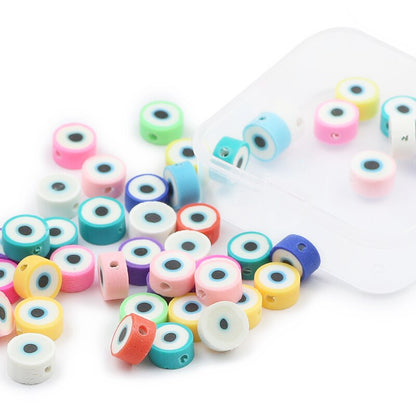 50pcs Eye Design Polymer Clay Beads DIY Kit