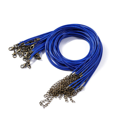 1.5 2mm Leather Adjustable Braided Rope with Lobster Clasp, 10Pcs