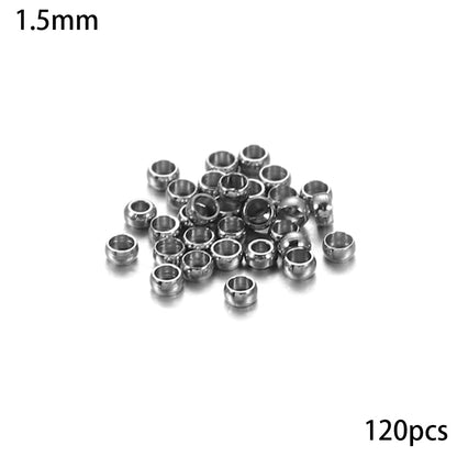 Perles de tube à sertir d'espacement de bouchon 1.5-4.0mm, 120-150pcs