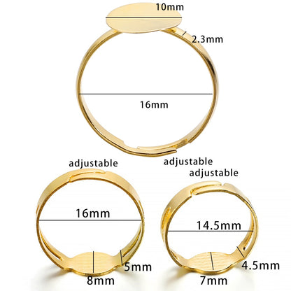 20-40Pcs 7-10mm Metal Adjustable Rings