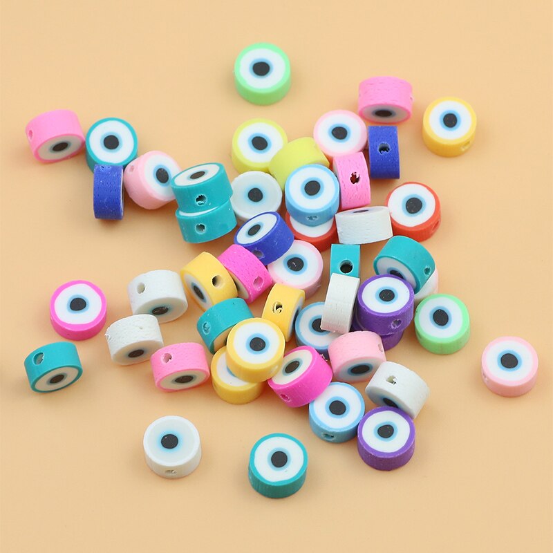 Kit de bricolage de perles en argile polymère, 50 pièces, Design d'oeil