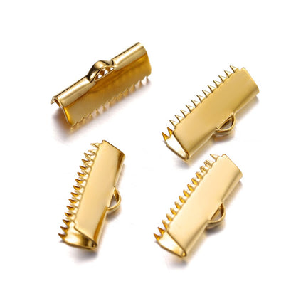 Stainless Steel Crimp End Bead Buckle Tip, 20-30pcs