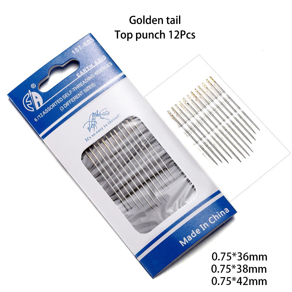 6/12pcs Side-Hole Blind Needles for Hand Sewing & Jewelry