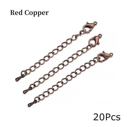 50 70mm Tone Extension Tail Chain Lobster Clasps Connector, 10-20pcs lot