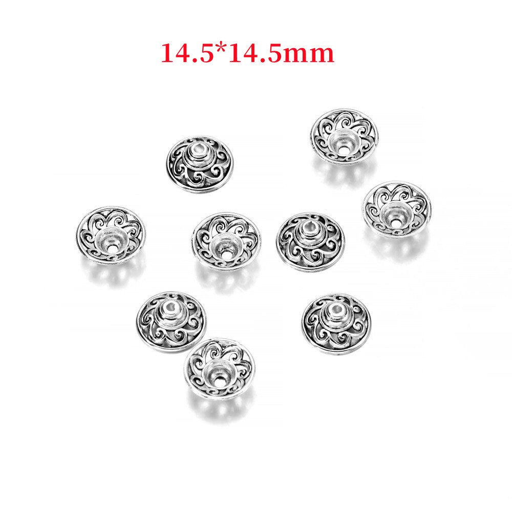 14.5mm Tibetan Sun Flower Antique Bead Caps, 20pcs