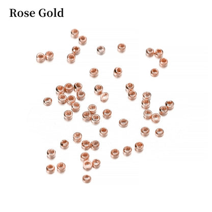 Gold Copper Ball Crimp End Beads 2 2.5 3 mm, 100-500pcs