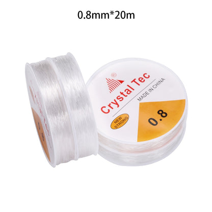 Transparent Crystal Elastic Stretch Cord, 20-100 Meter