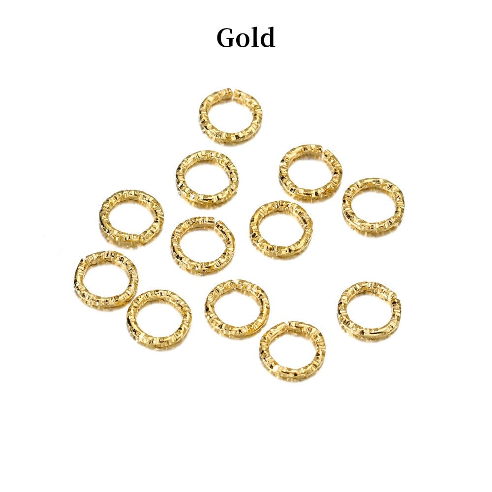 30–100 Stück 8–20 mm goldene gedrehte Biegeringe