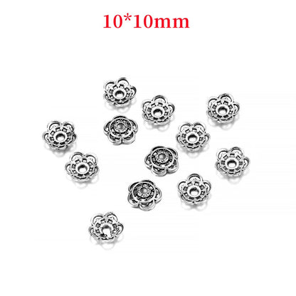 10mm Flower Bead Caps for Jewelry Making, 50pcs