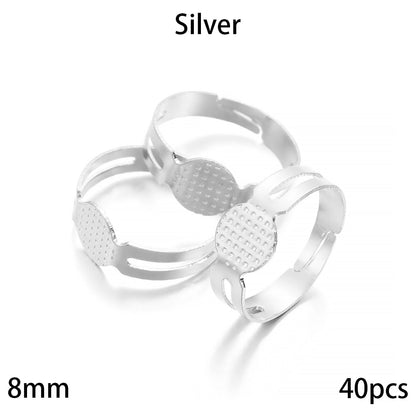 20-40Pcs 7-10mm Metal Adjustable Rings