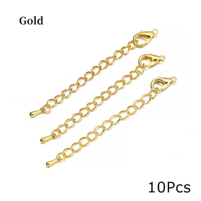 50 70mm Tone Extension Tail Chain Lobster Clasps Connector, 10-20pcs lot