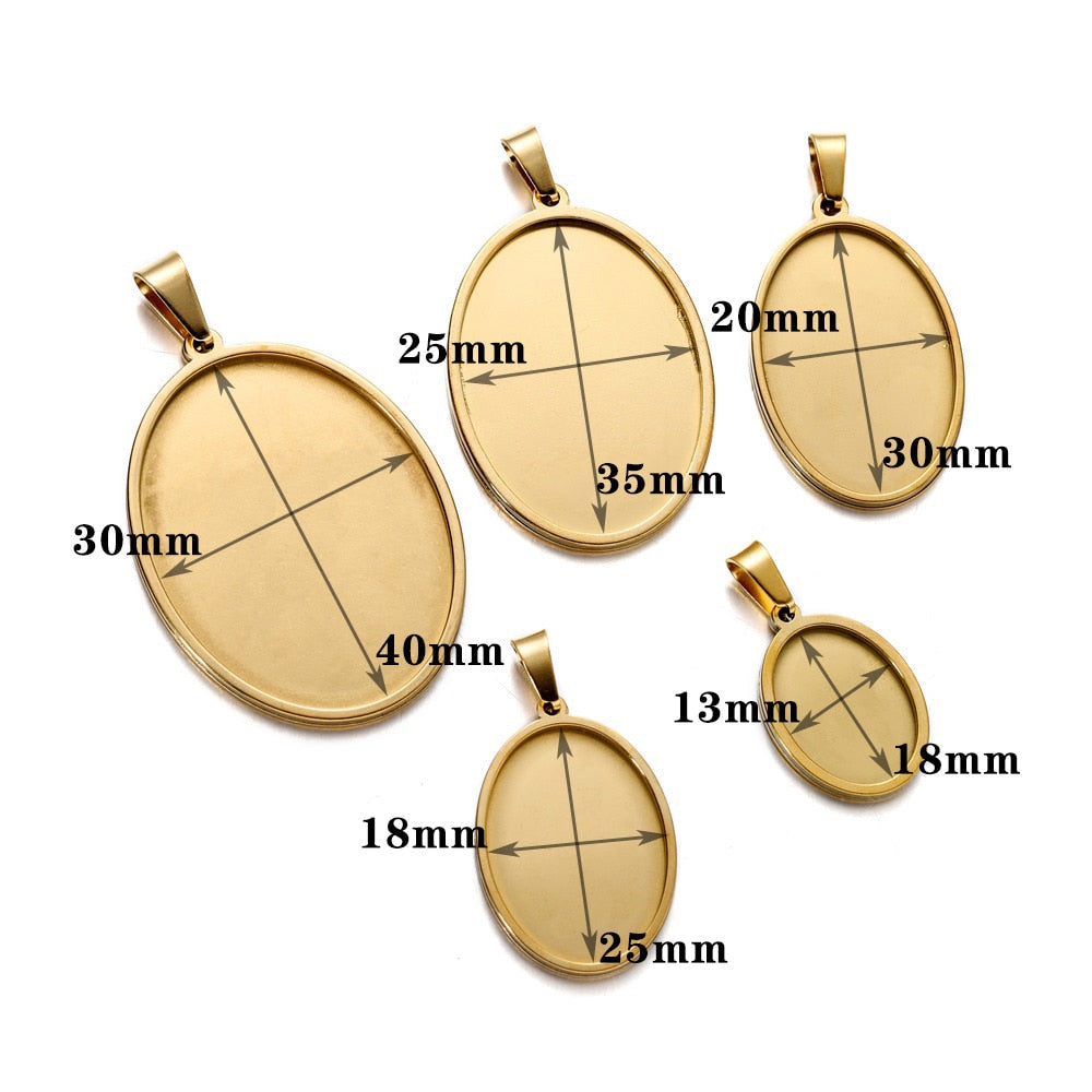 5pcs Gold Pendant Cabochon Base Setting