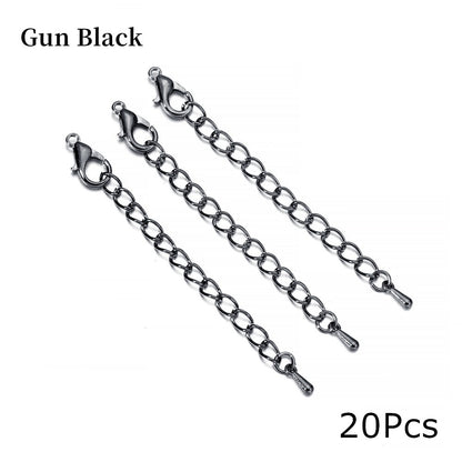 50 70mm Tone Extension Tail Chain Lobster Clasps Connector, 10-20pcs lot