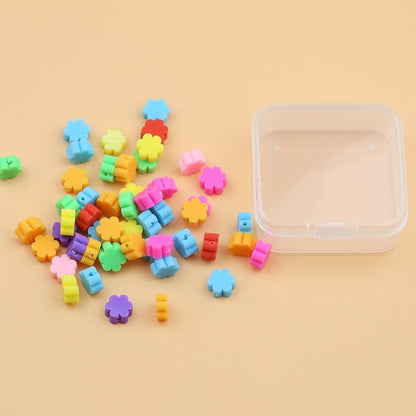 Kit de bricolage de perles en argile polymère, 50 pièces, fleurs