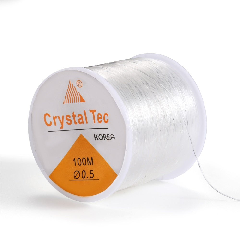 Transparentes elastisches Kristall-Stretchkabel, 20–100 Meter