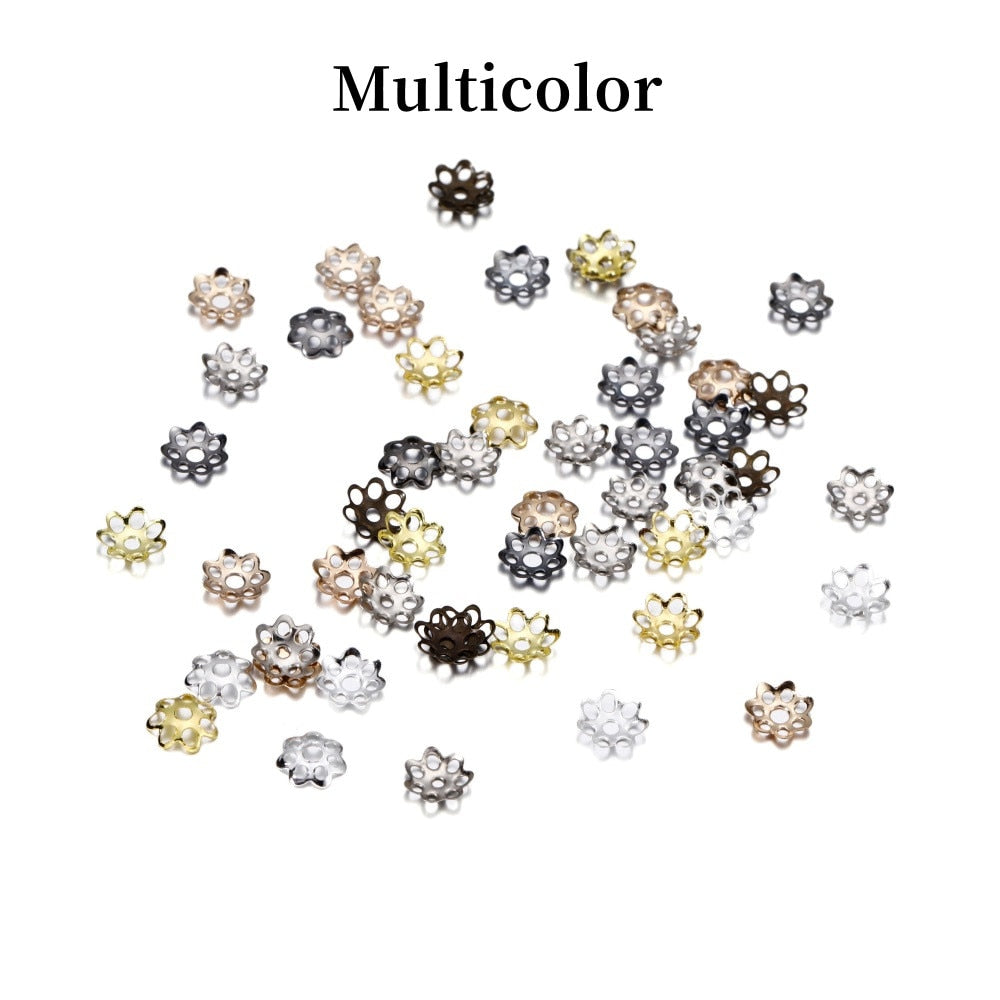 Capuchons de perles d'espacement en métal à fleurs creuses de 6 mm, 600 pièces