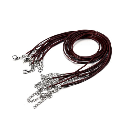 1.5mm Leather Cord, Necklace With Lobster Clasp, 50Pcs