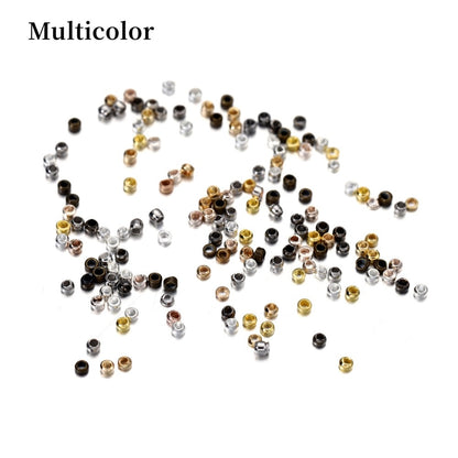 Perles d'extrémité à sertir boule en cuivre doré 2 2,5 3 mm, 100-500pcs