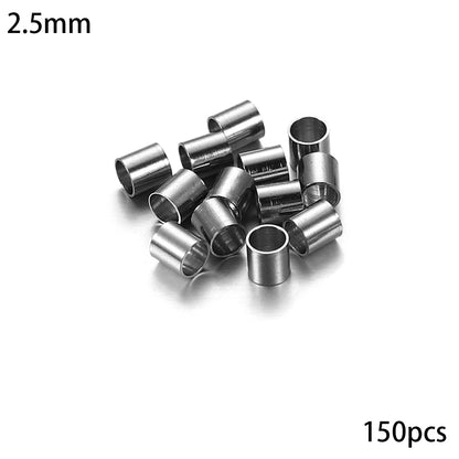 Stopper Spacer Crimp Tube Beads 1.5-4.0mm, 120-150pcs