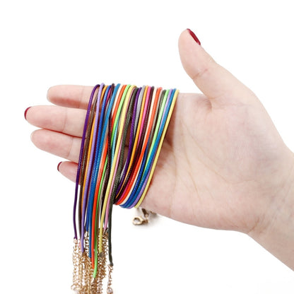 1.5mm Colorful Fauxs Leather Cord Adjustable Braided Rope, 10Pcs Lot