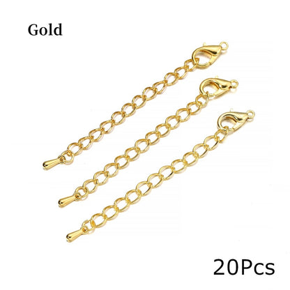 50 70mm Tone Extension Tail Chain Lobster Clasps Connector, 10-20pcs lot