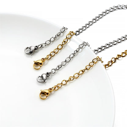 Stainless Steel Necklace Extension Chain with Lobster Clasp, 10Pcs