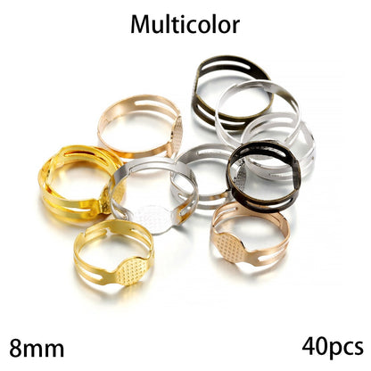 20-40Pcs 7-10mm Metal Adjustable Rings