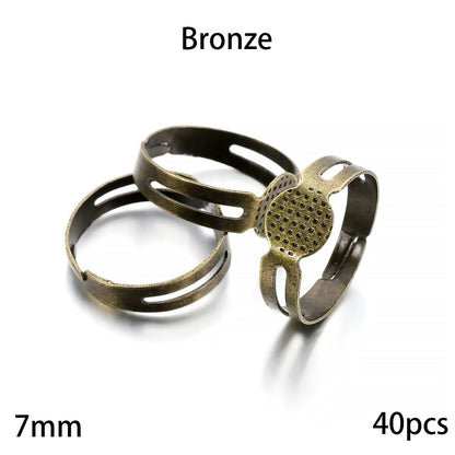 20-40Pcs 7-10mm Metal Adjustable Rings